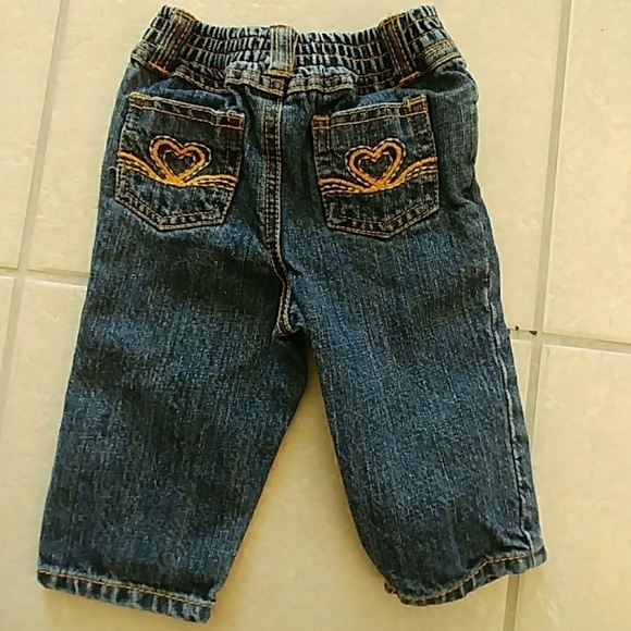 💚5for $25/ Little Me:  9 mos heart pocket jeans - Picture 1 of 3
